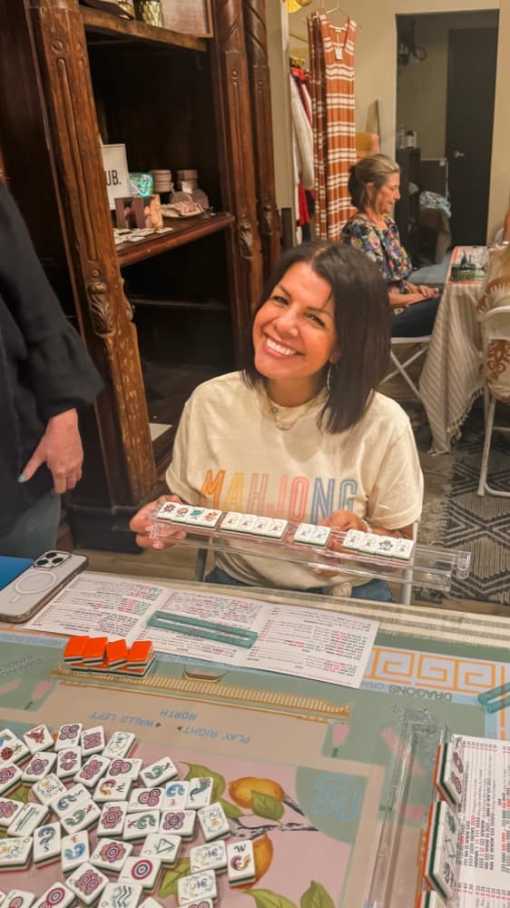 Students at a Mahjong class in Tustin at Starlit Creative